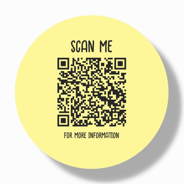 Yellow | Business QR Code Scannable Classic Round Sticker (Creator Uploaded)