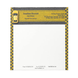 Yellow Business Taxi Cab Driver Service Notepad