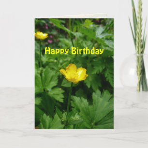 Yellow Buttercup Flower Birthday Template