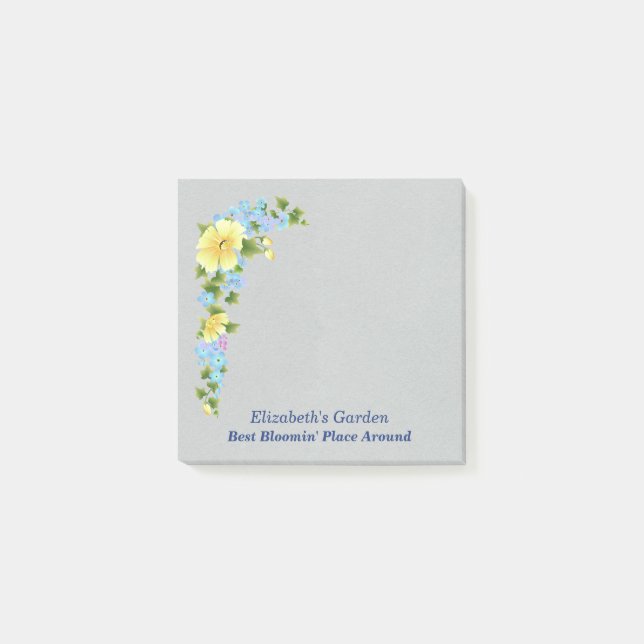 Yellow Buttercups and Blue Iris Post-It Notes (Front)