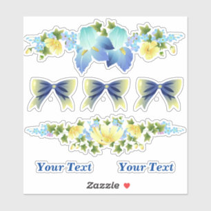 Yellow Buttercups and Blue Iris Scrapbook Stickers
