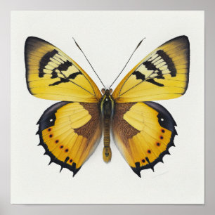 Yellow Butterfly Art Print Poster