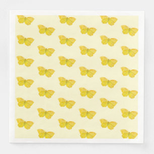 Yellow Butterfly Common Brimstone flying    Napkin