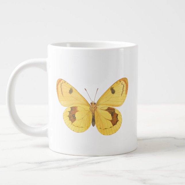 Yellow Butterfly - Elegant Vintage Fine Art Mug (Left)