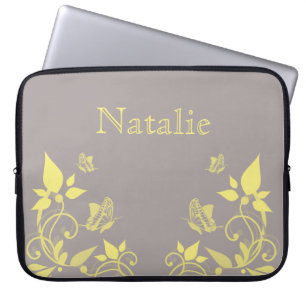 Yellow Butterfly Floral Electronics Sleeve