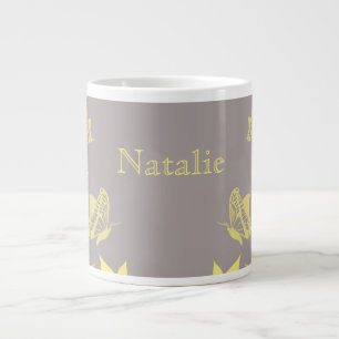 Yellow Butterfly Floral Jumbo Mug