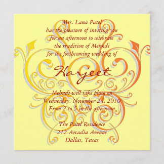 Yellow butterfly invitation