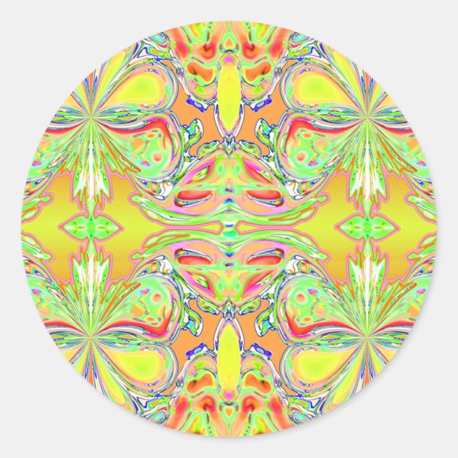 "Yellow Butterfly Mandala" Stickers (Front)