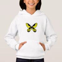 Yellow Butterfly Minimalist Aesthetic White Hoodie