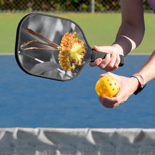 Yellow Butterfly Orchid Flower Pickleball Paddle (Insitu)