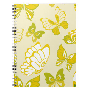 Yellow Butterfly Pattern Notebook