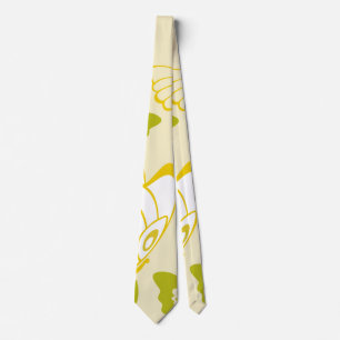 Yellow Butterfly Pattern Tie