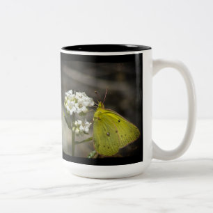 Yellow Butterfly Two-Tone Coffee Mug