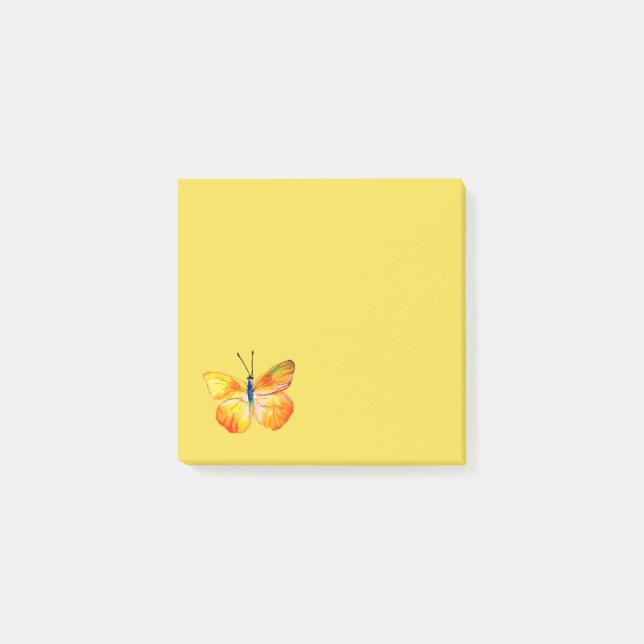 Yellow Butterfly Watercolor Drawing Post-it Notes (Front)
