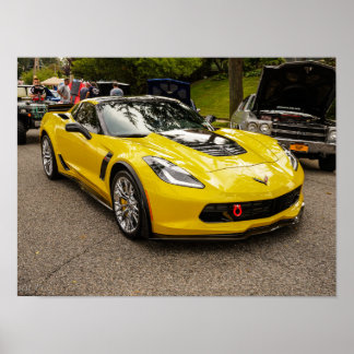 Yellow C7 z07 Package Chevrolet Corvette Poster