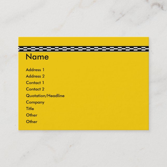 Yellow Cab Business Card (Front)