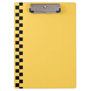 Yellow cab checkered pattern clipboard