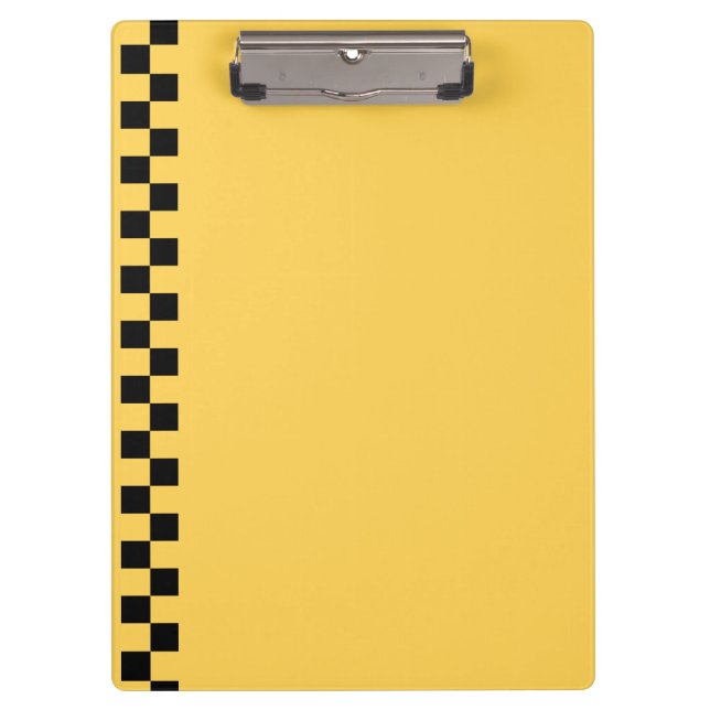 Yellow cab chequered pattern clipboard (Front)