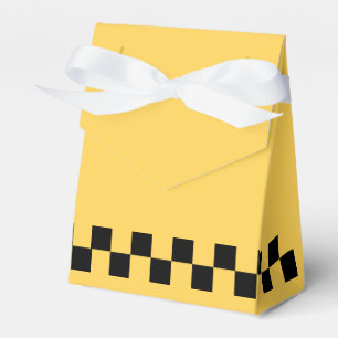 Yellow cab chequered pattern favor box