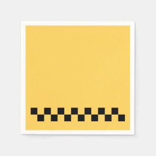 Yellow cab chequered pattern napkin
