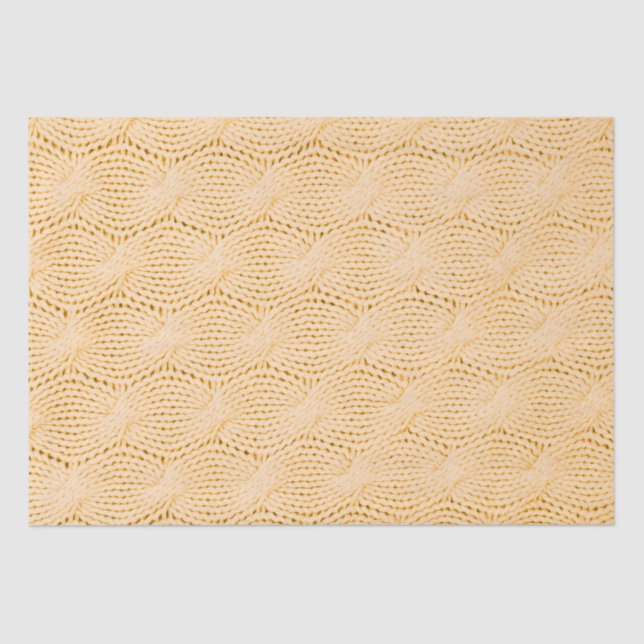 Yellow Cableknit Pattern  Tissue Paper (Front)