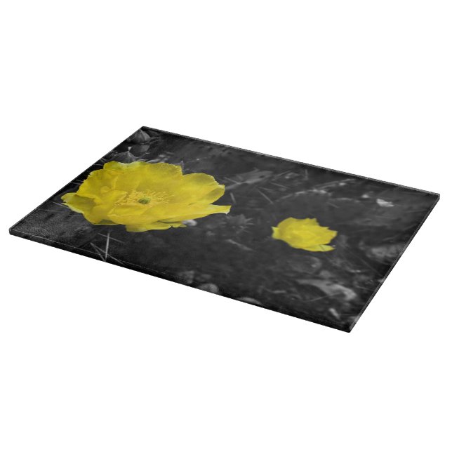 Yellow Cactus Bloom Cutting Board (Corner)