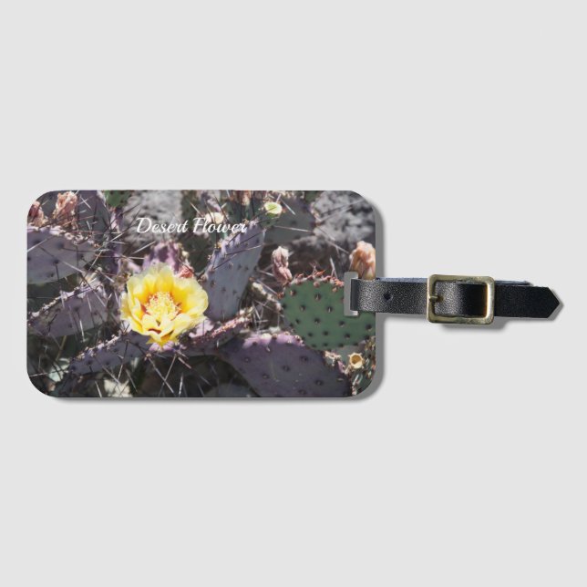 Yellow cactus flower in spring luggage tag (Front Horizontal)