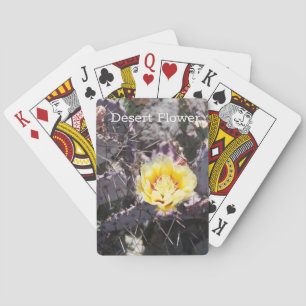 Yellow cactus flower in spring  playing cards