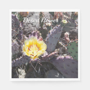 Yellow cactus flower napkin