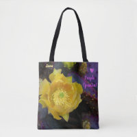 Yellow Cactus Flower / Purple Prickly Pear / AZ /