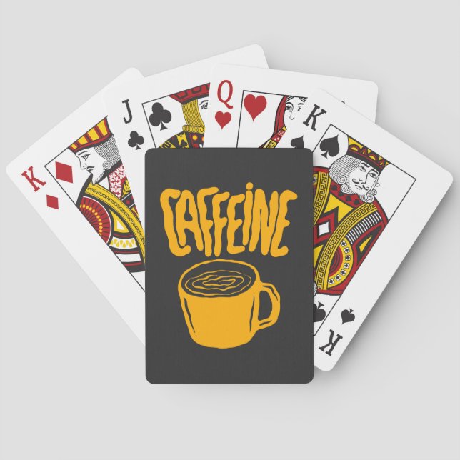 Yellow Caffeine Playing Cards (Back)
