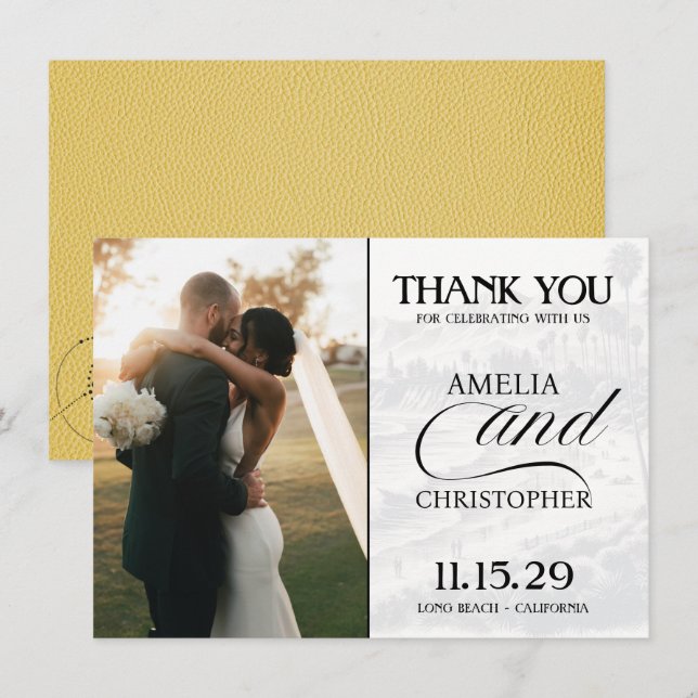 Yellow California Passport Thank You Card (Front/Back)