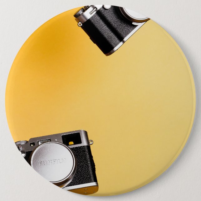 yellow cameras 6 inch round button (Front)