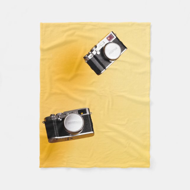 yellow cameras fleece blanket (Front)