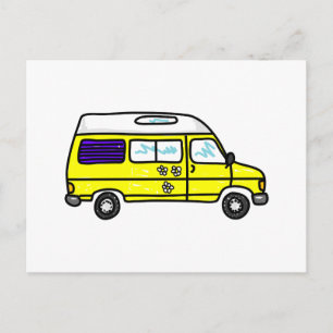 Yellow Campervan Postcard