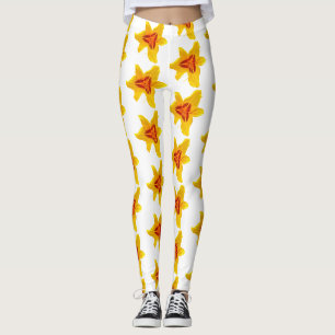 Yellow Canada Lilly Blossoms Leggings