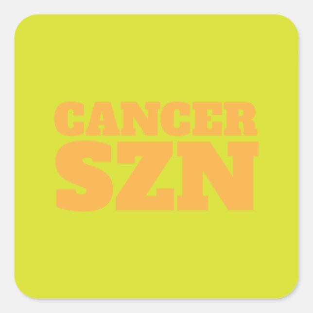 Yellow Cancer SZN Cool Square Sticker (Front)