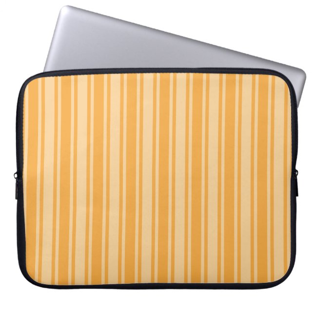 Yellow candy stripes laptop sleeve (Front)