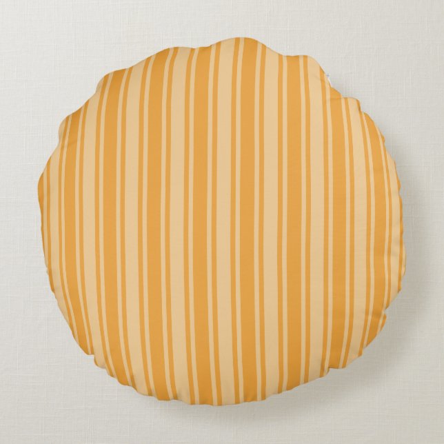 Yellow candy stripes round pillow (Back)