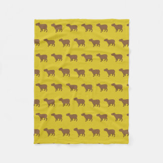 yellow capybara fleece blanket