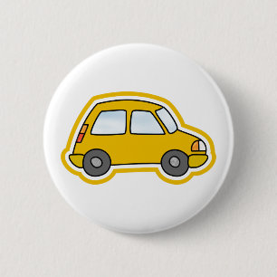Yellow Car 2 Inch Round Button