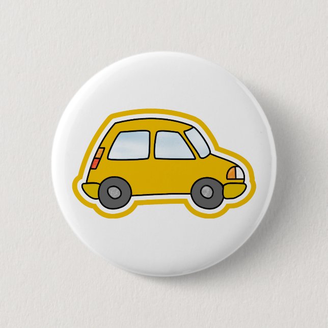 Yellow Car 2 Inch Round Button (Front)