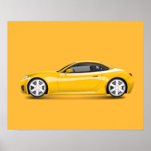 Yellow Car Poster