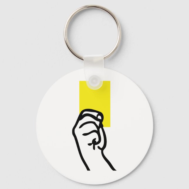 Yellow card soccer keychain (Front)