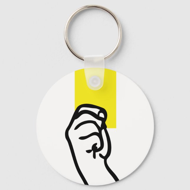 Yellow card soccer keychain (Front)