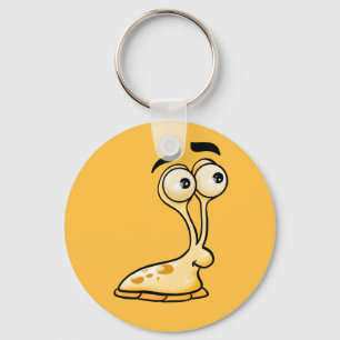 Yellow Cartoon Slug Keychain