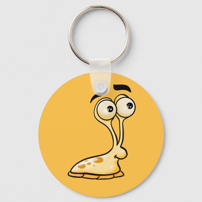 Yellow Cartoon Slug Keychain (Front)