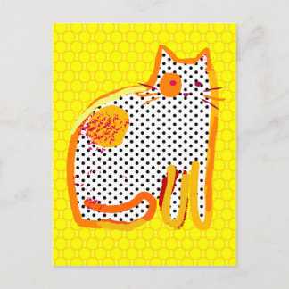 'yellow cat' digital painting Postcard