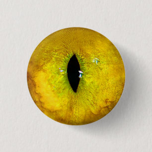 Yellow Cat Eye 1 Inch Round Button