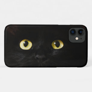 Yellow Cat Eyes, Black Cat Case-Mate iPhone Case
